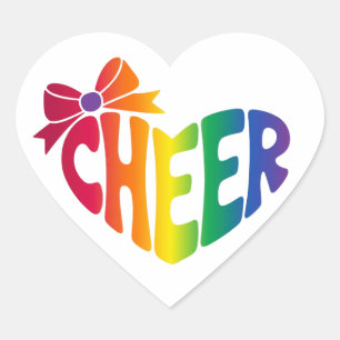 Personalised Cheerleader Name   Colourful Logo Cla Heart Sticker