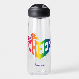 Personalised Cheerleader Name Colourful Logo Water Bottle
