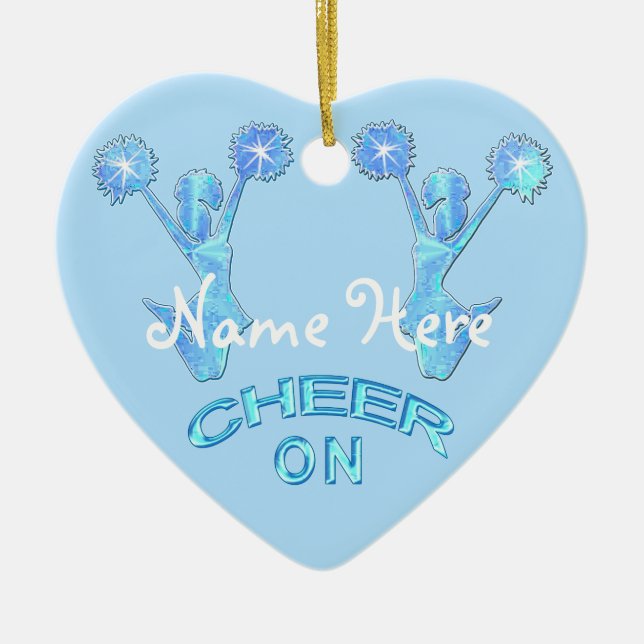 Personalised Cheerleader Ornament NAME "Cheer On" (Front)