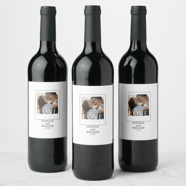 Personalised Cheers To Love  Wine Label (Bottles)