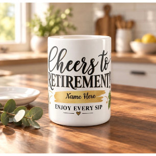 Personalised Cheers to Retirement Mug