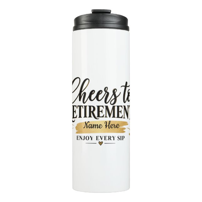 Personalised Cheers to Retirement Travel Mug (Front)