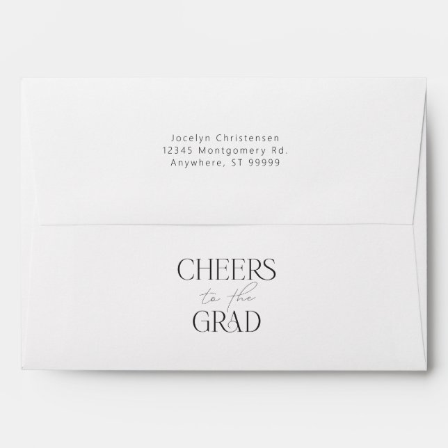 Personalised Cheers to the Grad Graduation Envelope (Back (Top Flap))