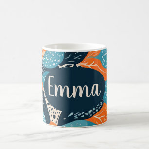 Personalised Cheetah and Abstract Print Coffee Mug