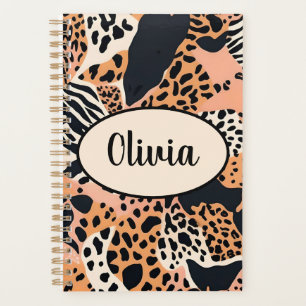 Personalised Cheetah and Zebra Print Planner
