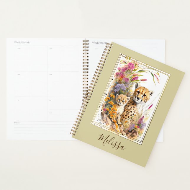 Personalised  Cheetah Baby and Mum Planner  (Display)