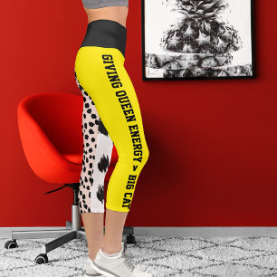 Personalised Cheetah Leopard Big Cat Pattern Spots Capri Leggings