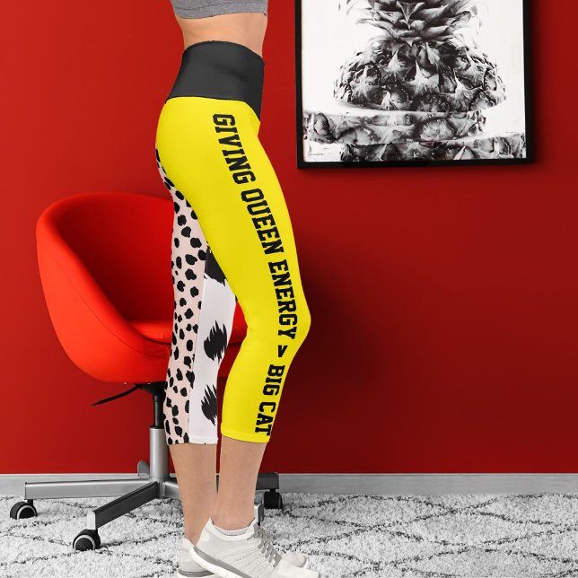 Personalised Cheetah Leopard Big Cat Pattern Spots Capri Leggings (Creator Uploaded)