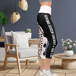 Personalised Cheetah Leopard Big Cat Pattern Spots Capri Leggings
