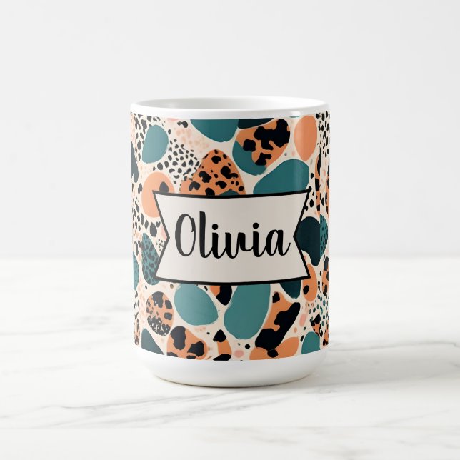 Personalised Cheetah Print Coffee Mug (Center)