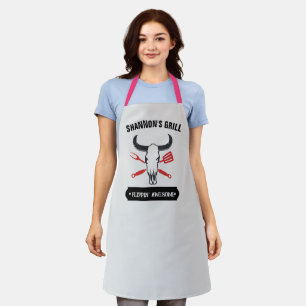 Personalised Chef Apron, Custom Texas BBQ Grill Apron