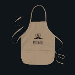 Personalised "Chef" black Moustache, Kids Apron<br><div class="desc">With a black moustache illustration, this fun custom little "chef" apron is a wonderful gift for your aspiring connoisseur.</div>