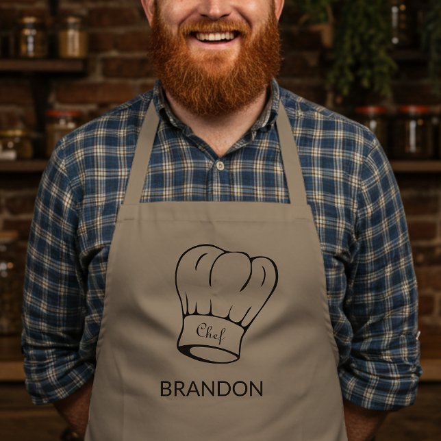 Personalised Chef Hat Grilling Long Apron (Creator Uploaded)