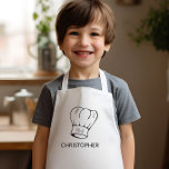 Personalised Chef Hat Kids Apron<br><div class="desc">This personalised apron is for the little chef who likes to help out in the kitchen or at the barbecue grill. It features an illustration of a classic chef's hat with the word "Chef" in script. Customise it with the child's name below in sans serif font.</div>