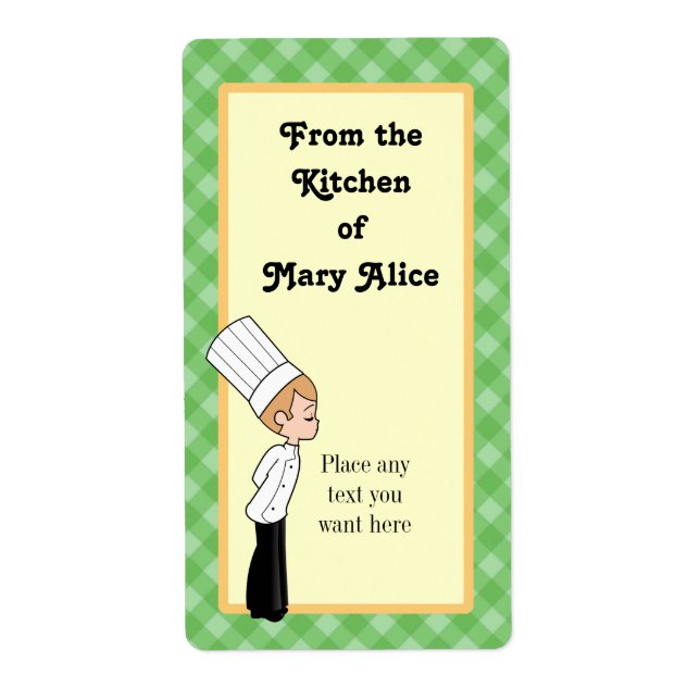 Personalised Chef Large Label #1 (Front)