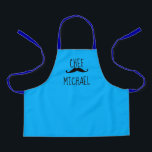 Personalised Chef Moustache Illustration Blue Apron<br><div class="desc">Make cooking even more enjoyable with our Personalised Chef Moustache Illustration Blue Apron. This fun and custom apron feature a charming black moustache illustration, adding a playful touch to your culinary adventures. Designed with aspiring culinary geniuses in mind, this apron is the perfect gift for anyone who loves spending time...</div>