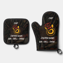 Personalised Chef Oven Mitt & Pot Holder Set