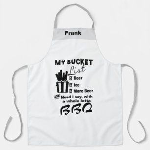 Personalised Chef's Bucket List Beer Lover BBQ  Apron