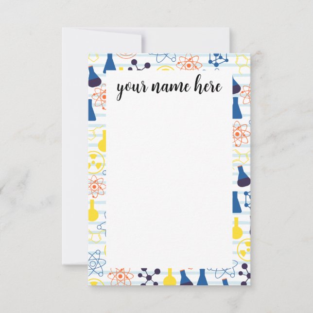 Personalised Chemistry teacher Note cards (Front)