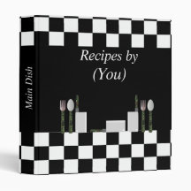 Personalised Chequerboard Black and White Cookbook