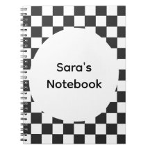 Personalised Chequerboard Spiral Notebook 
