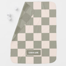 Personalised Chequered Army Sage Pistachio Green