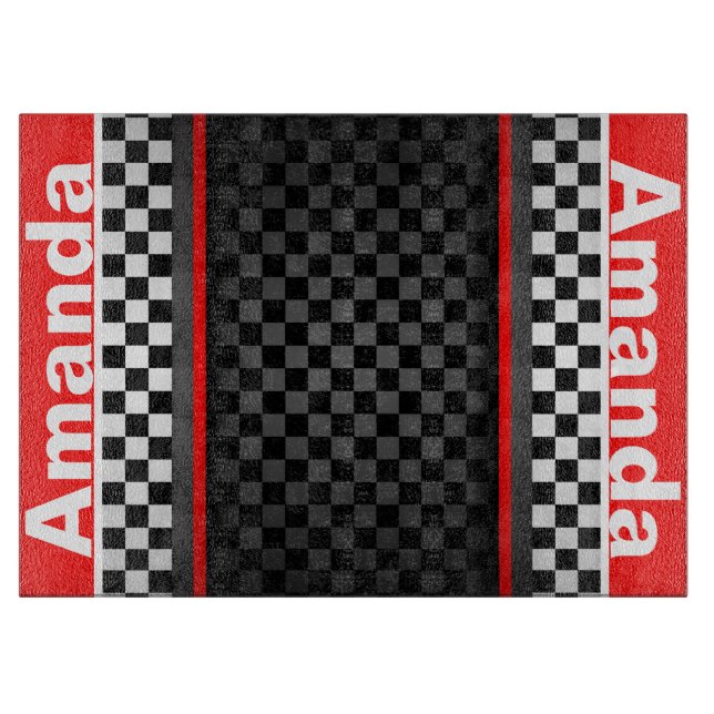 Personalised Chequered Design Cutting Board (Front)