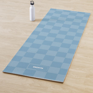 Personalised Chequered Iris Baby Blue Yoga Mat