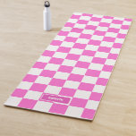 Personalised Chequered Neon Pink Highlighter Yoga Mat<br><div class="desc">This stylish and modern design template can be customised with your name and colours! The chequered design features a fashionable and classy bold look with a place for your name or brand. Simply click the "Personalise" button to enter in the name you'd like to customise this design with. If your...</div>