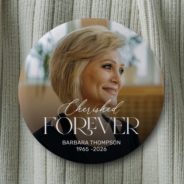 Personalised Cherished Forever Memorial Button (Creator Uploaded)