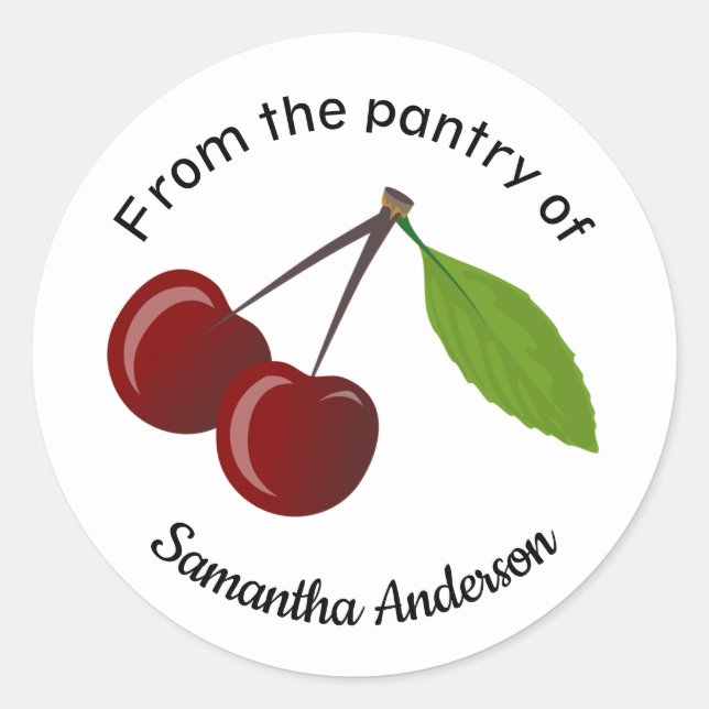 Personalised Cherries Sticker  (Front)