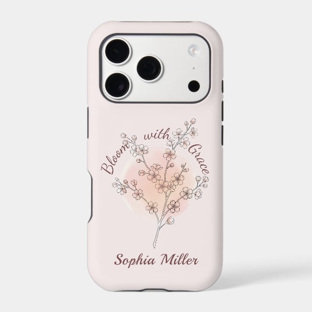 Personalised Cherry Blossom Custom Name Floral (Back)