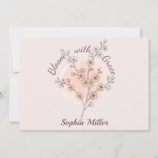 Personalised Cherry Blossom Custom Name Floral Invitation