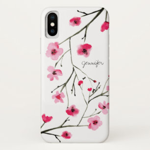 Personalised Cherry Blossom watercolor Case-Mate iPhone Case