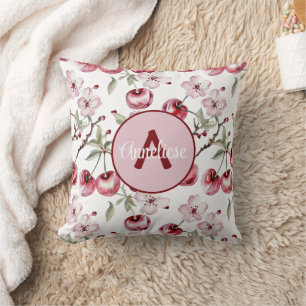 Personalised Cherry Blossom Watercolor Cushion