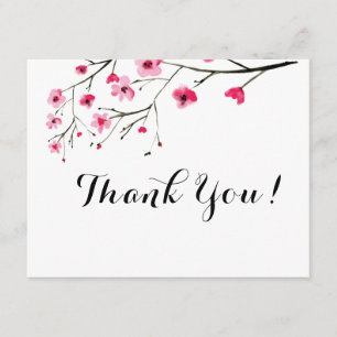 Personalised Cherry Blossom watercolor - Thank you Invitation