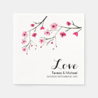 Personalised Cherry blossom watercolor Wedding