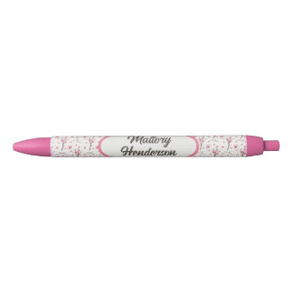 Personalised Cherry Blossoms Black Ink Pen