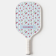 Personalised Cherry Blue Stripes Retro Cute