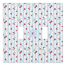 Personalised Cherry Blue Stripes Retro Cute Preppy