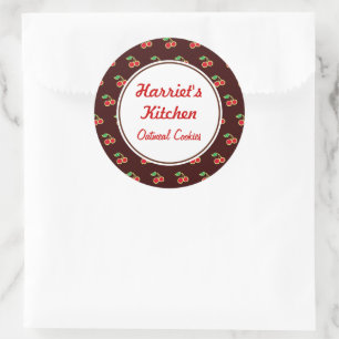 Personalised Cherry Kitchen Baking Gift Stickers
