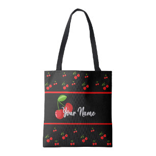 Personalised Cherry print Tote Bag