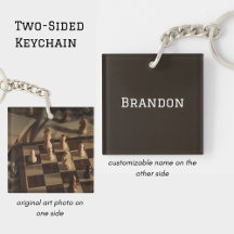 Personalised Chess Board Photo Minimal Men's Name