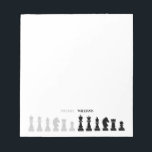 Personalised Chess Piece Black White  Notepad<br><div class="desc">Classic black and white chess notepad for chess lovers,  featuring chess figures in a geometric pattern. Modern chess pieces design</div>
