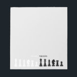 Personalised Chess Piece Grey Notepad<br><div class="desc">Classic black and white chess notepad for chess lovers,  featuring chess figures in a geometric pattern. Modern chess pieces design</div>
