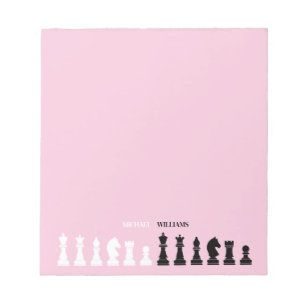 Personalised Chess Piece Pink Notepad