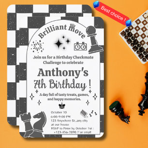 Personalised Chess Tournament Birthday For Boys Invitation