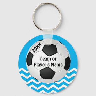 Personalised Chevron Cheap Soccer Gifts for Girls Key Ring