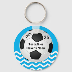 Personalised Chevron Cheap Soccer Gifts for Girls Key Ring