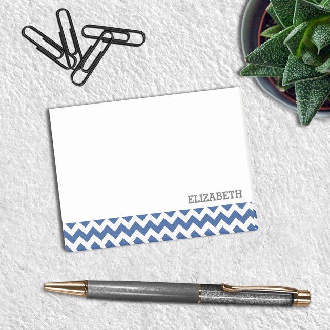 Personalised Chevron Navy Stripes Post-it Notes (Creator Uploaded)